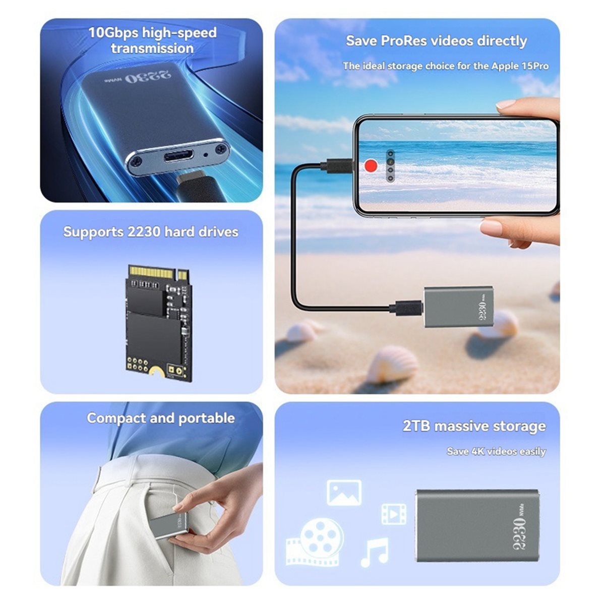 Portable Ssd Enclosure - A40I M.2 NVMe SSD 인클로저 -