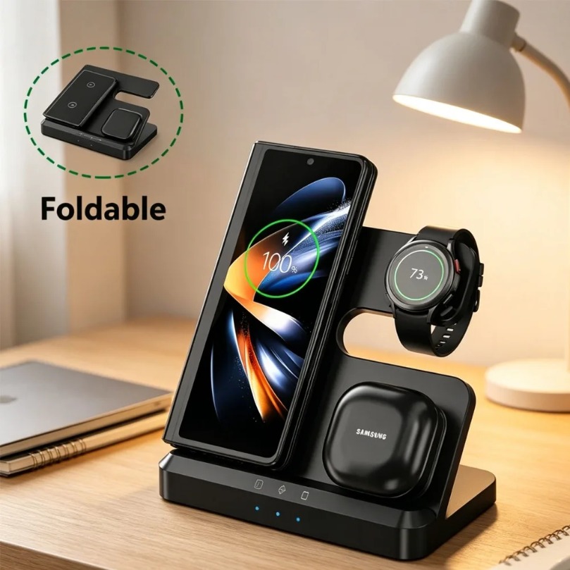 Wireless Charger 3 In 1 - 삼성 S26 S25 S24 Z 폴드/플립