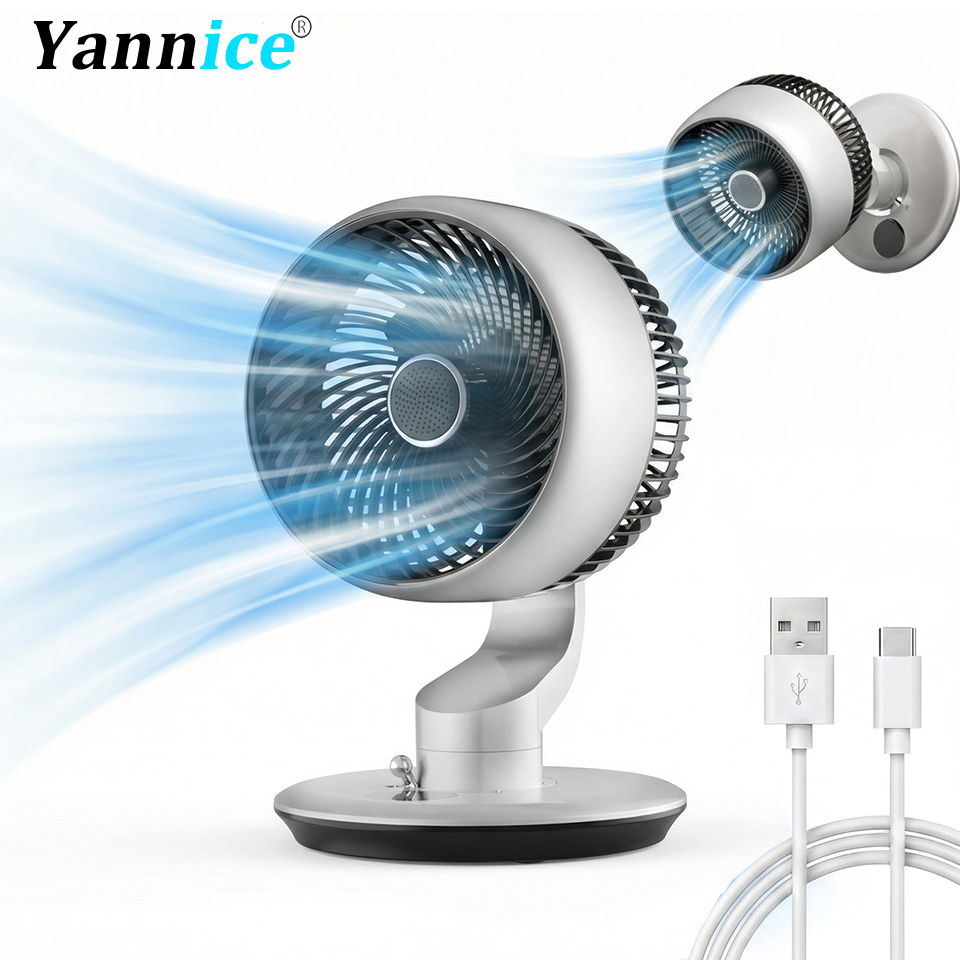 Usb Fan Silent - 7800mAh USB 책상용 선풍기 5단 속도