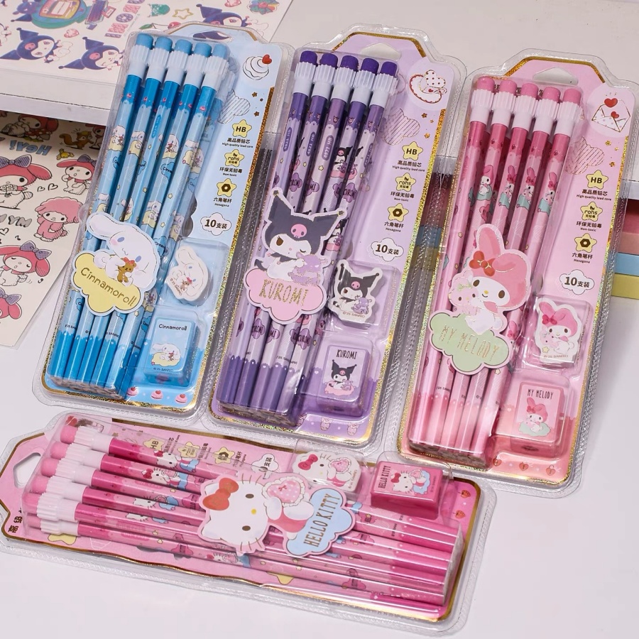 Kawaii Tech Accessories - 12개/세트 만화 헬로키티 멜로디 쿠로미 시나모롤