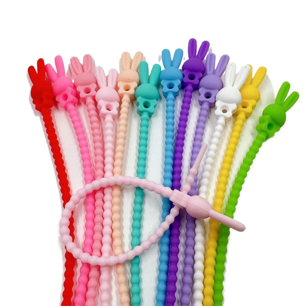 Cable Organizer Bag - 10개 꽃 모양 별 모양 실리콘