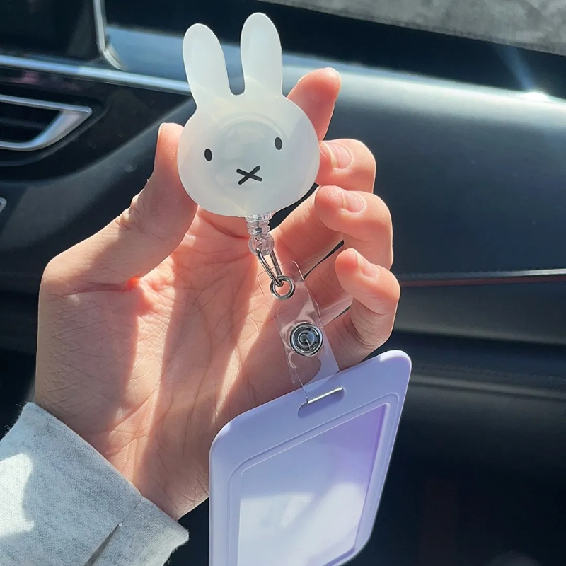 Kawaii Tech Accessories - 귀여운 미피 ID 배지 홀더, 수납식