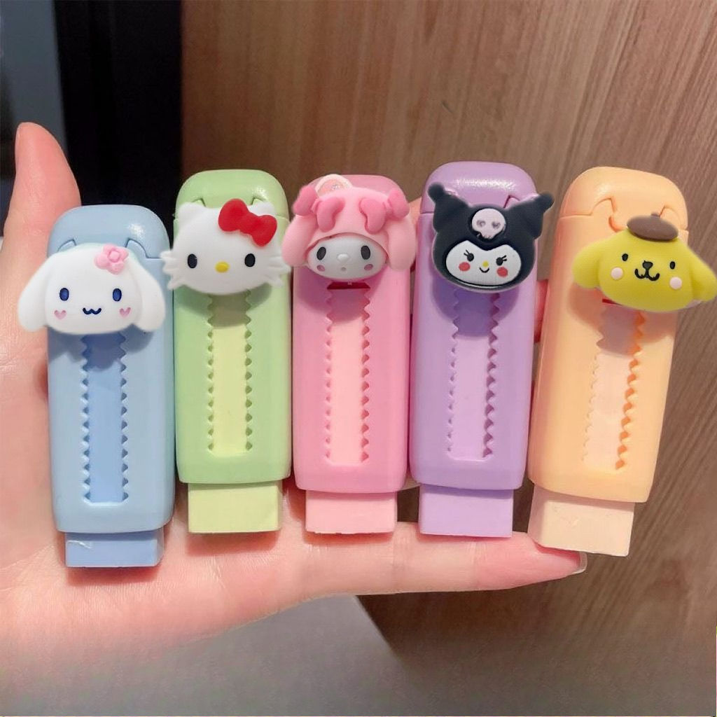 만화 접이식 지우개 귀여운 핑크 토끼 디자인 푸시풀 지 - Kawaii Tech Accessories 리뷰 및 가격