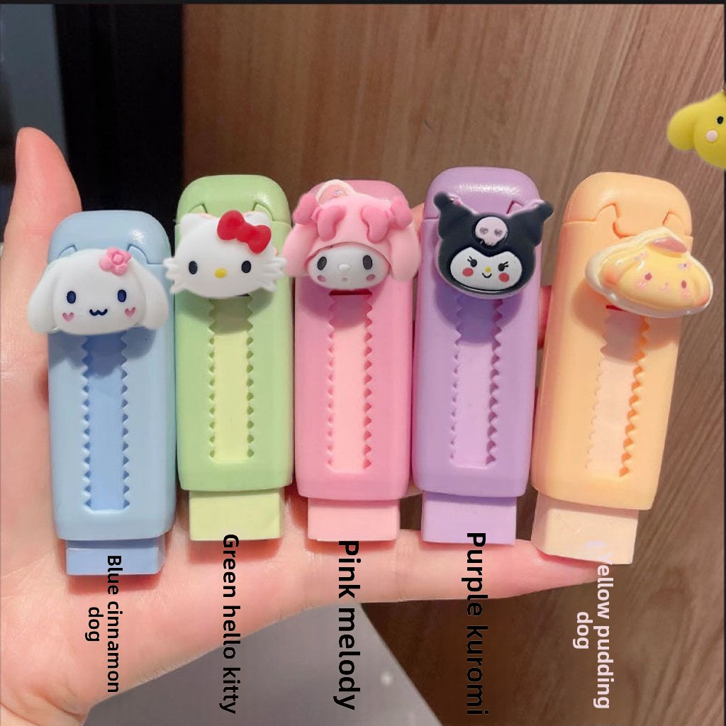 만화 접이식 지우개 귀여운 핑크 토끼 디자인 푸시풀 지 - Kawaii Tech Accessories 리뷰 및 가격