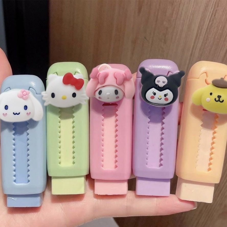 만화 접이식 지우개 귀여운 핑크 토끼 디자인 푸시풀 지 - Kawaii Tech Accessories 리뷰 및 가격