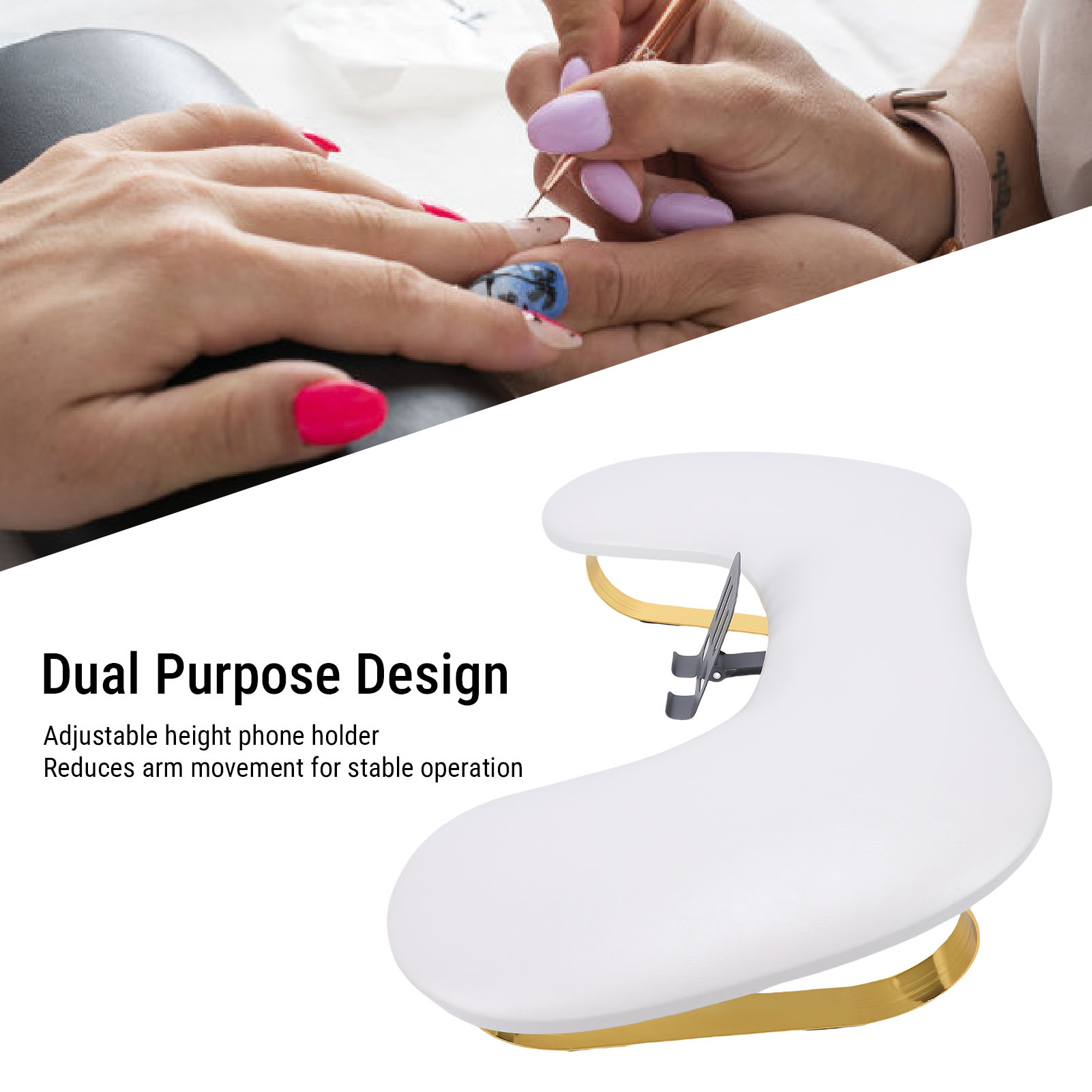 네일 기술자용 PU 가죽 U자형 매니큐어 손목 받침대, - Tech Accessories Stand 리뷰 및 가격