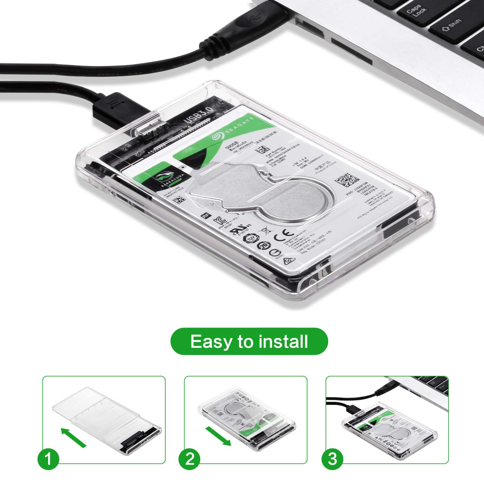 USB 타입 C 투명 2.5인치 외장 스토리지 케이스  - Portable Ssd Enclosure 리뷰 및 가격