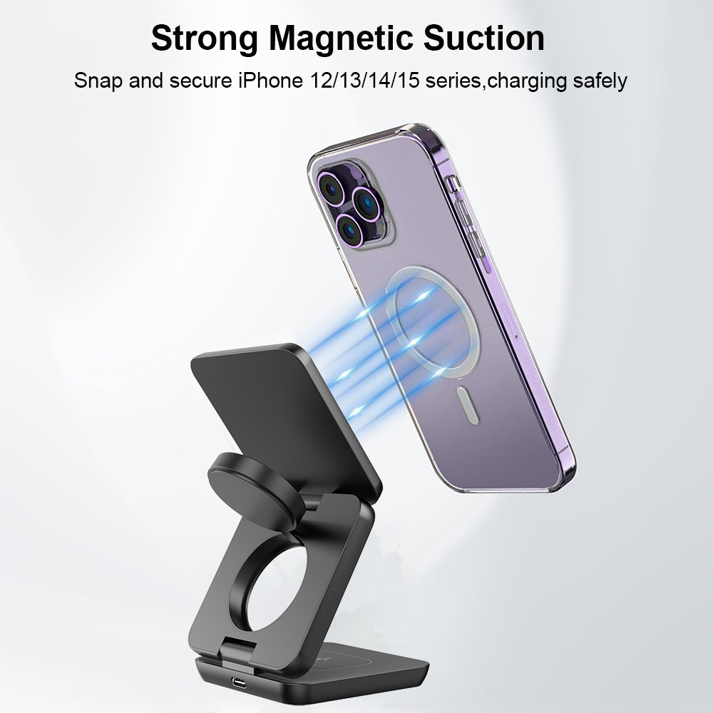 무선 충전기 3 in 1 접이식 자기 무선 충전 스테이 - Wireless Charger 3 In 1 리뷰 및 가격