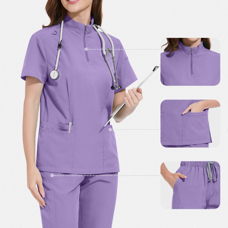중성적인 의료용 무광 스탠드업 칼라 지퍼 디자인, 의사 - Vet Tech Accessories 리뷰 및 가격