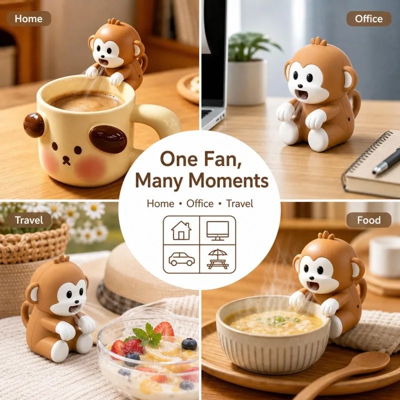 휴대용 원숭이 모양 음식 냉각 팬 USB 충전식 3단  - Usb Fan Silent 리뷰 및 가격