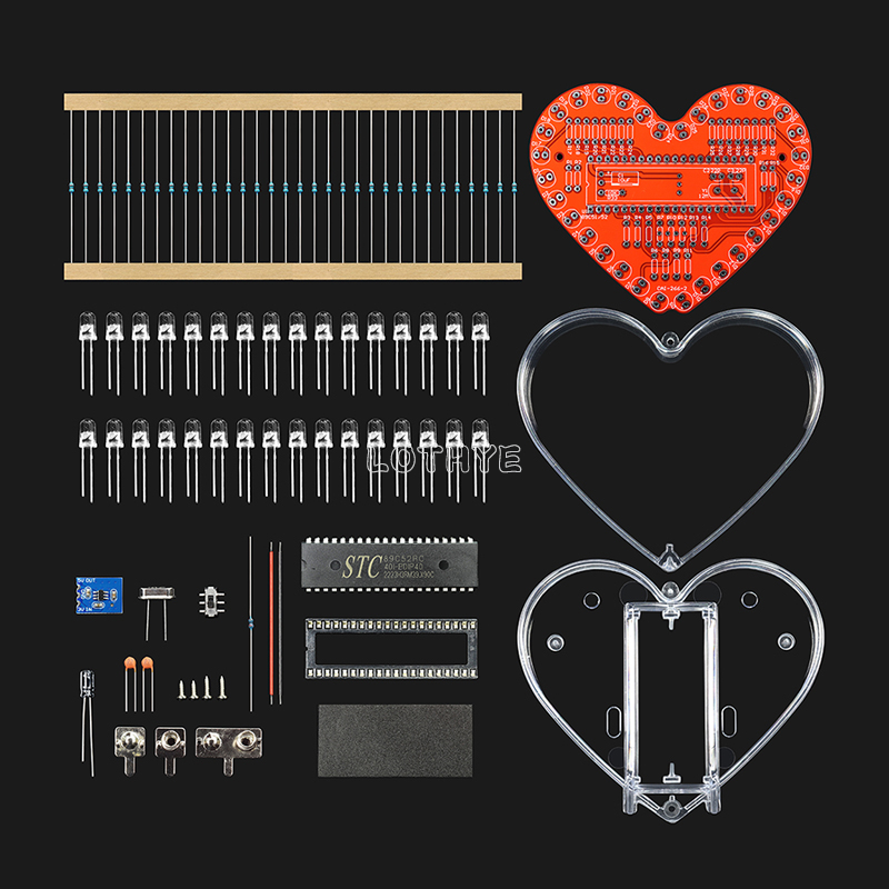 RGB 다채로운 흐르는 물 빛 하트 모양 DIY 납땜  - Unique Tech Accessories 리뷰 및 가격