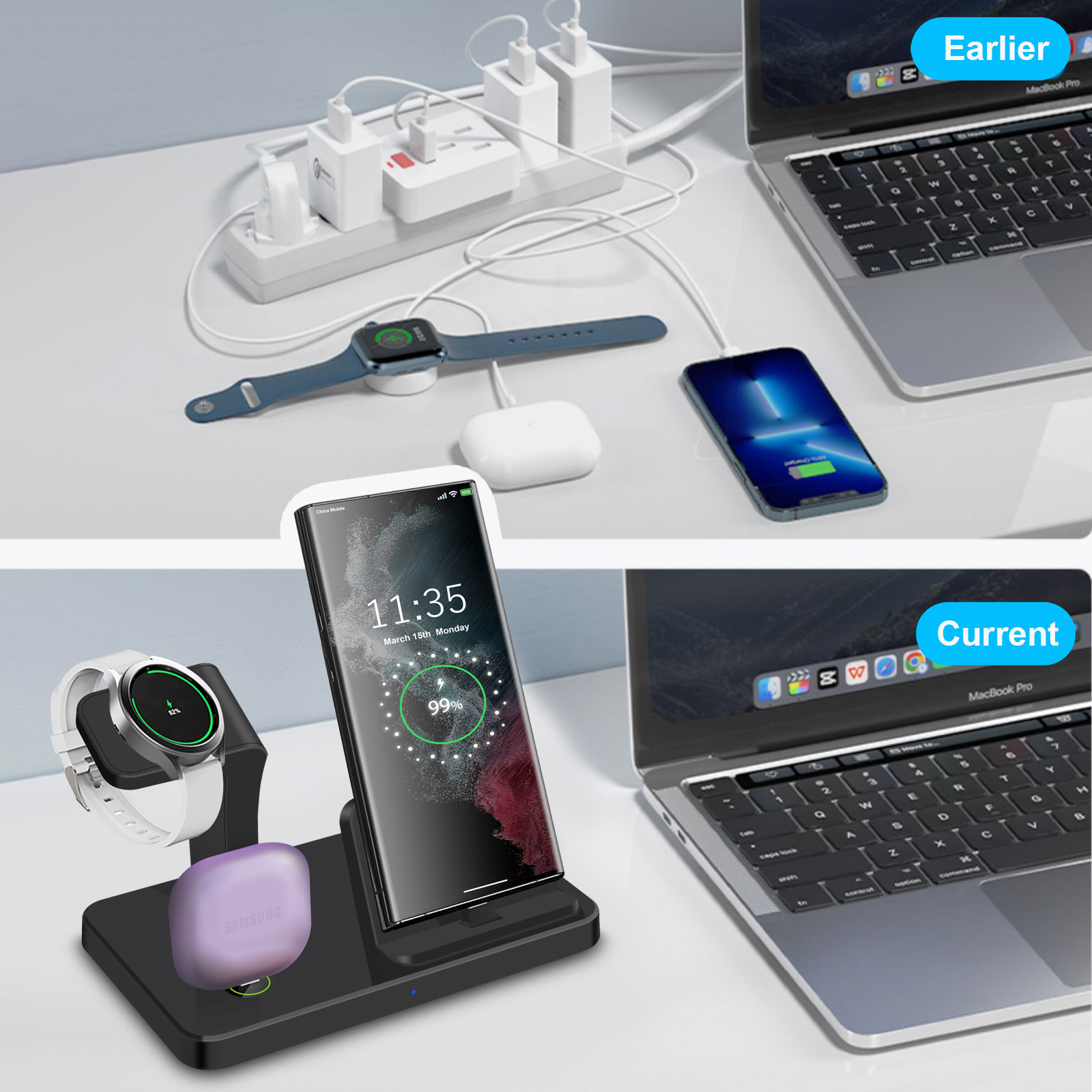 삼성 S26 S25 S24 갤럭시 워치 8/7/6/5/ - Wireless Charger 3 In 1 리뷰 및 가격