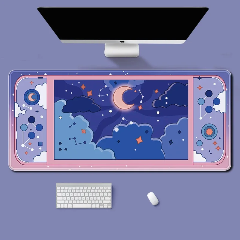 달과 별 대형 책상 매트 Kawaii 미적 마우스 패드 - Kawaii Tech Accessories 리뷰 및 가격