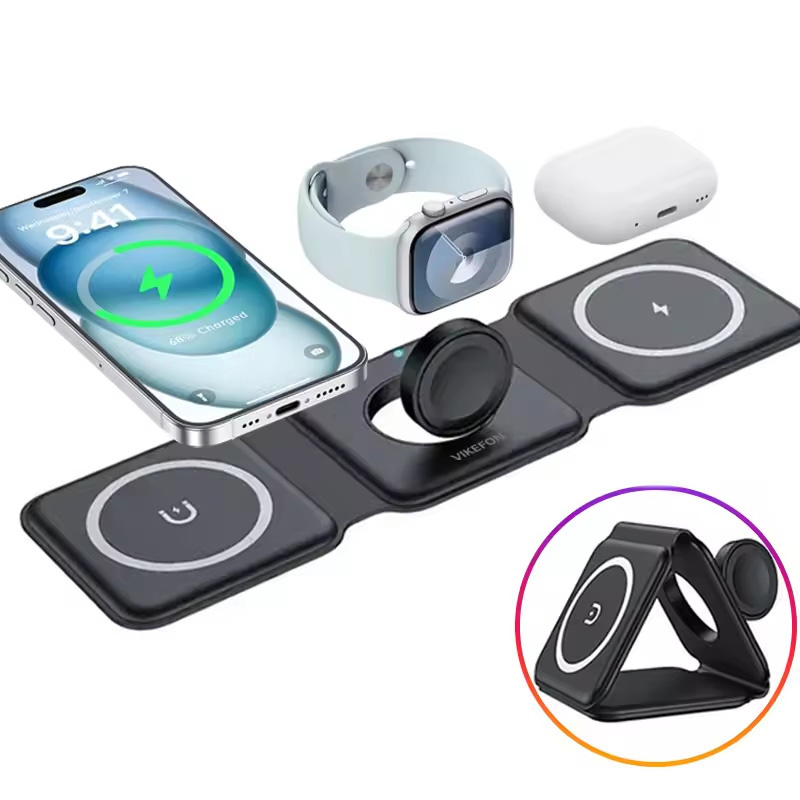 3-in-1 마그네틱 폴딩 무선 충전기, 15W 고속  - Wireless Charger 3 In 1 리뷰 및 가격