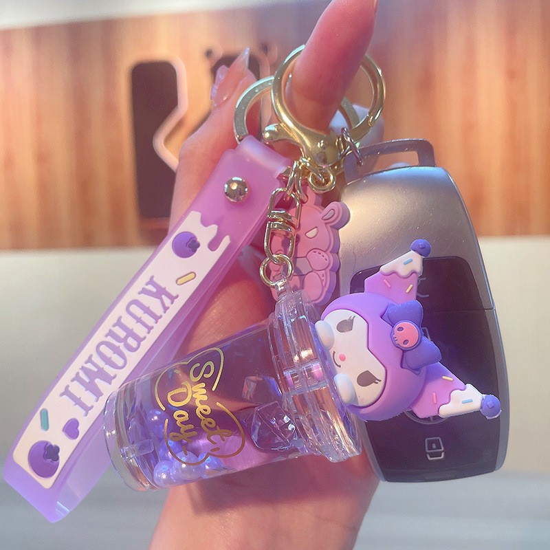 산리오 쿠로미 멜로디 퀵샌드 키체인 귀여운 밀크티 컵  - Kawaii Tech Accessories 리뷰 및 가격
