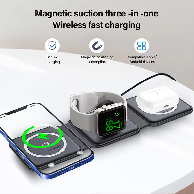 유니버설 Qi2 마그네틱 접이식 충전 스테이션 여행용  - Wireless Charger 3 In 1 리뷰 및 가격