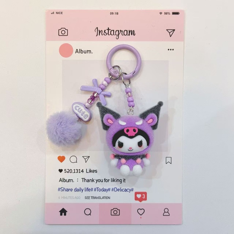 패션 쿠로미 피규어 레진 키체인 귀여운 만화 프린트 3 - Kawaii Tech Accessories 리뷰 및 가격