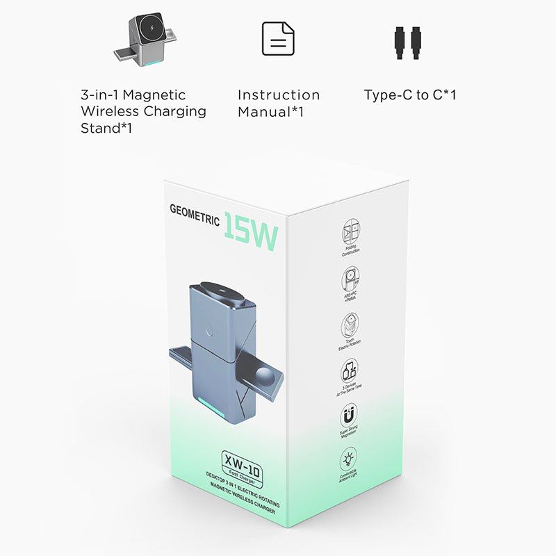 15W 터치 회전식 마그네틱 멀티 기능 3 in 1 무 - Wireless Charger 3 In 1 리뷰 및 가격
