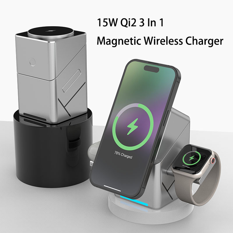 15W 터치 회전식 마그네틱 멀티 기능 3 in 1 무 - Wireless Charger 3 In 1 리뷰 및 가격