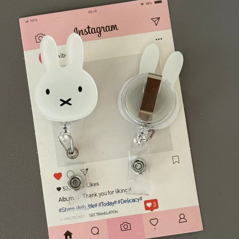 귀여운 미피 ID 배지 홀더, 수납식 릴 포함, 귀여운 - Kawaii Tech Accessories 리뷰 및 가격