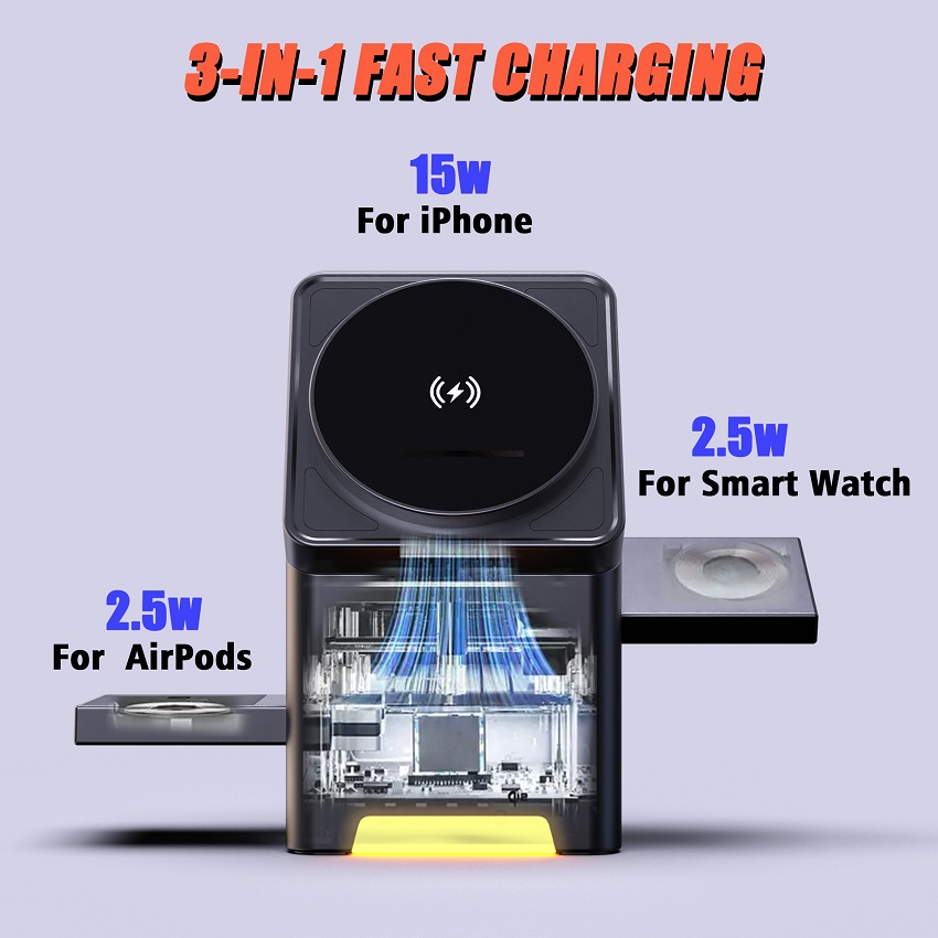 3 in 1 마그네틱 무선 충전기 접이식 15W 고속  - Wireless Charger 3 In 1 리뷰 및 가격